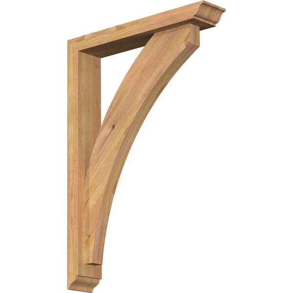 Ekena Millwork Thorton Traditional Smooth Bracket w/ Offset Brace, Western Red Cedar, 3 1/2"W x 18"D x 26"H BKT0402X18X26THR01SWR - main